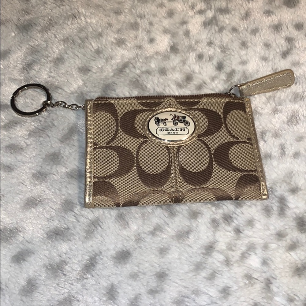 Extra Small Coach Coin Purse w/ Keychain